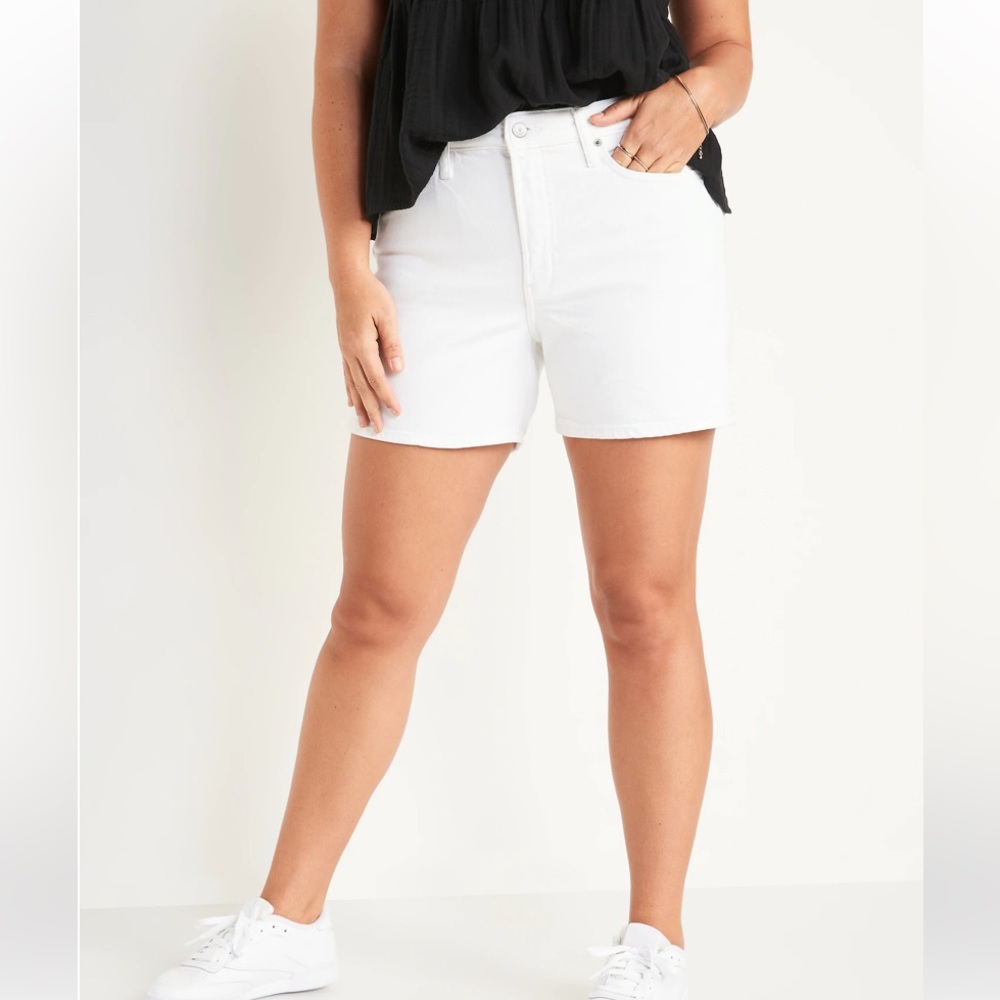 Old Navy High-Waisted O.G. Straight White Jean Shorts for Women - 5-inch inseam